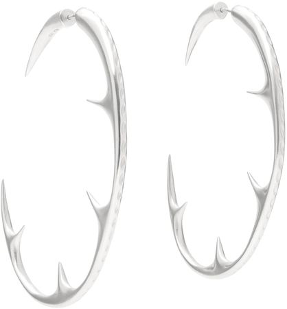 Rui: Silver 'C' Barb Thorns Earrings | SSENSE