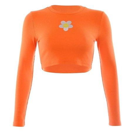 orange shirt flower y2k