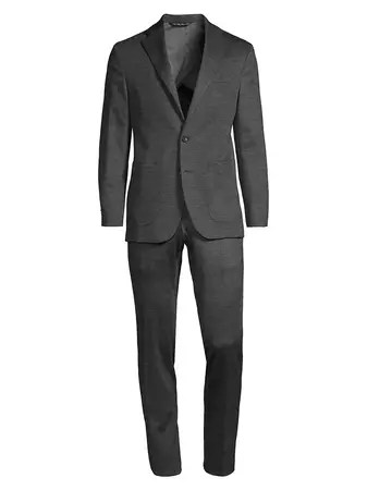 Shop Saks Fifth Avenue COLLECTION Wool-Blend Check Suit | Saks Fifth Avenue
