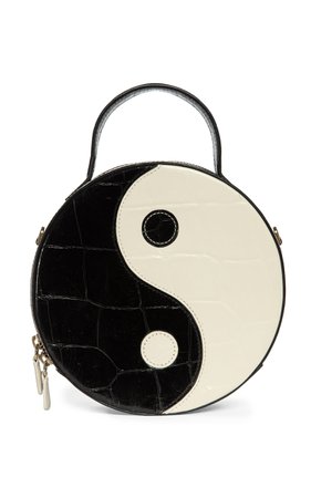 Yin Yang Croc-Effect Leather Shoulder Bag By Staud | Moda Operandi