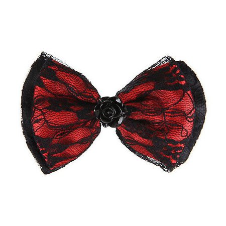 red and black hair bow