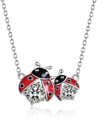 Amazon.com: POPLYKE Ladybug Necklace Jewelry for Women Sterling Silver Mothers Day Gifts for Mom Daughter Wife(sliver-ladybug necklace) : Clothing, Shoes & Jewelry