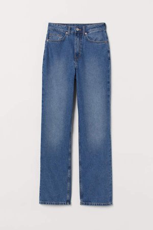 Loose Straight Jeans - Blue