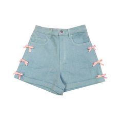blue shorts with pink bows dollette