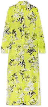 Eywasouls Malibu Floral-print Cotton-voile Maxi Dress - Bright yellow