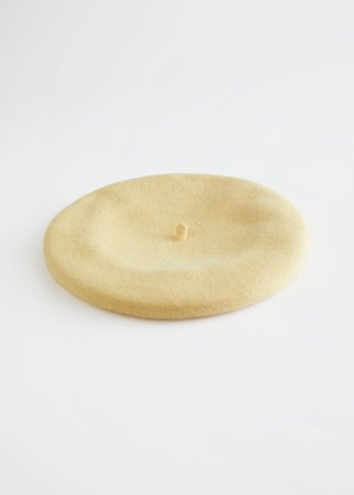Classic Wool Beret - Light Yellow - Hats - & Other Stories