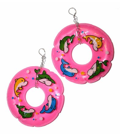 kitschy pool float earrings