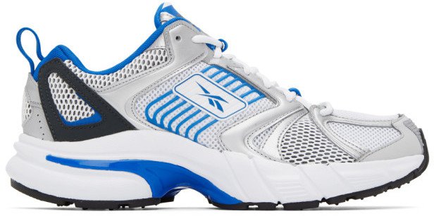 White and Blue Premier Sneakers
