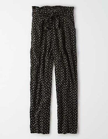 AE High-Waisted Striped Tapered Pant black