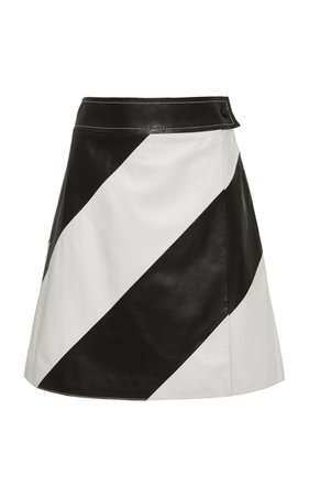 Andrea Two-Tone Leather Mini Skirt by Stand Studio | Moda Operandi