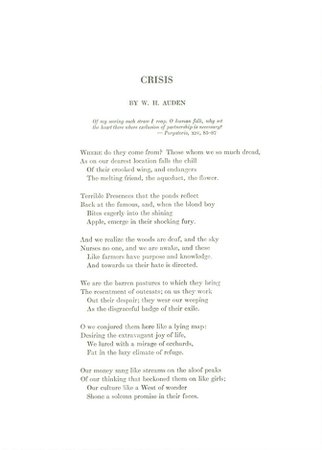 ‘Crisis,’ a Poem by W. H. Auden - The Atlantic