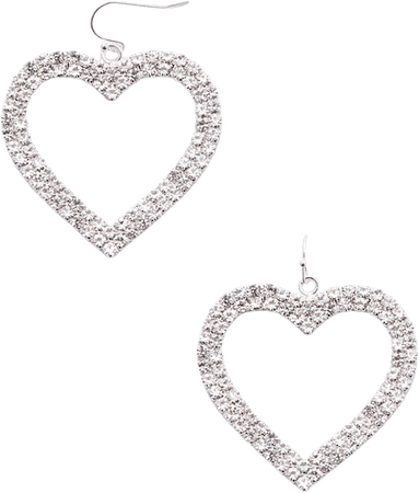 Rhinestone dangle heart earrings