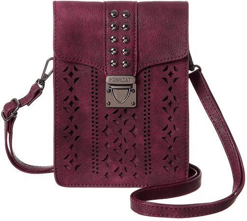 MINICAT Women RFID Blocking Small Crossbody Bags Cell Phone Purse Wallet With Credit Card Slots(Burgundy-Thicker): Handbags: Amazon.com