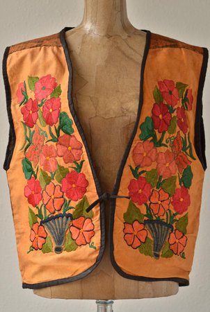70s Vintage Authentic Guatemalan Floral Embroidered Vest | Etsy