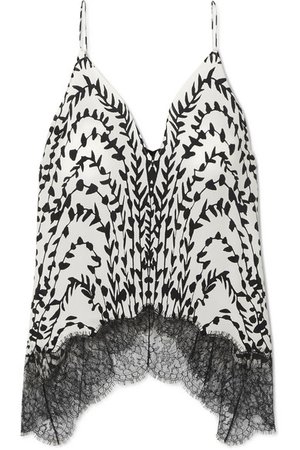 Givenchy | Printed lace-trimmed silk crepe de chine camisole | NET-A-PORTER.COM