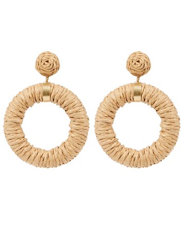 Shashi Marbella Raffia Circle Drop Earrings | INTERMIX®
