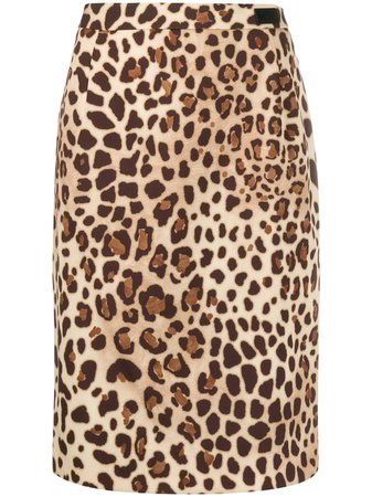 Be Blumarine Leopard Print Pencil Skirt