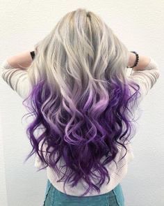 purple and white hair