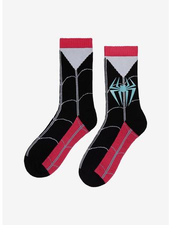 Marvel Spider-Man: Across The Spider-Verse Ghost-Spider Crew Socks | Hot Topic