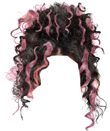 Black and Pink Curly Hair Updo (Dei5 edit)