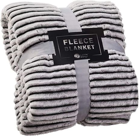 Amazon.com: GREEN ORANGE Fleece Throw Blanket for Couch – 50x60 for Adult and Kids, Lightweight, Black and White – Soft, Plush, Fluffy, Warm, Cozy – Perfect for Bed, Sofa : Home & Kitchen