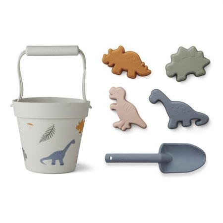 Beach bucket bag - 5 accessories Light grey Liewood Toys and