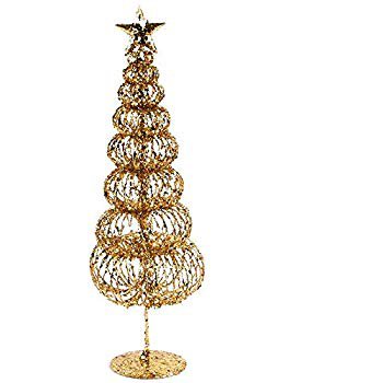 Amazon.com: Juvale Pack of 2 Gold Christmas Trees - Mini Tree - Christmas Miniature Tabletop Decoration, 10.5 x 3 x 3 Inches: Home & Kitchen
