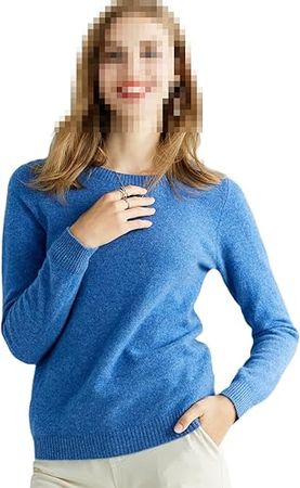 Women's Cashmere Knit Sweater Merino Wool O Neck Vintage Sweater at Amazon Women’s Clothing store