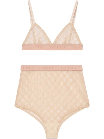 Gucci Lingerie Set In Tulle GG - Farfetch