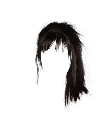 black ponytail bangs