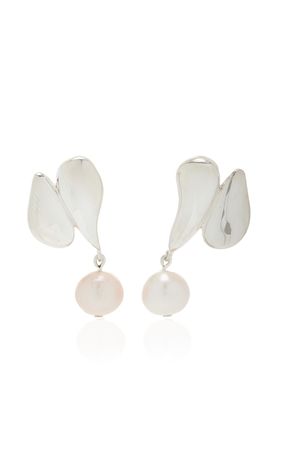 Elvira Sterling Silver Pearl Earrings By Agmes | Moda Operandi