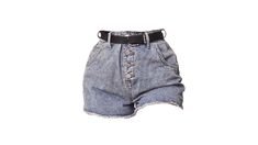 high waisted denim shorts with belt png