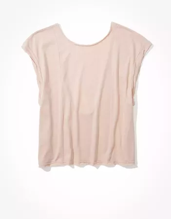 AE Boxy Cropped Tank Top pink