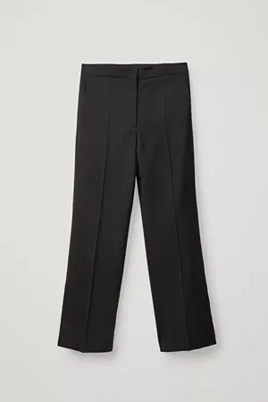 TAILORED WOOL TROUSERS - black - Trousers - COS