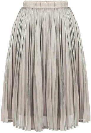 Muza Pleated Knee-Length Skirt In Grey