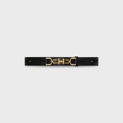 Medium Eperon Chain Belt with Hook in Smooth Calfskin - Black - 45AO53ABI.38NO | CELINE