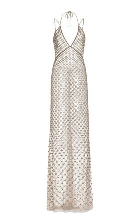 Crystal-Embellished Tulle Maxi Dress By Cucculelli Shaheen | Moda Operandi