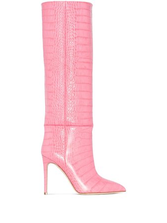 Shop Paris Texas crocodile-embossed 105mm boots with Express Delivery - FARFETCH