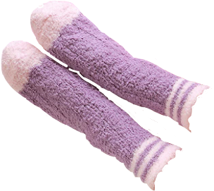 purple fluffy socks