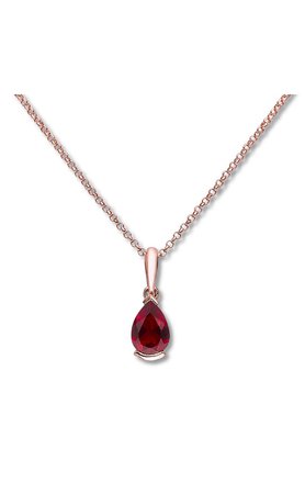 ruby teardrop pendant necklace