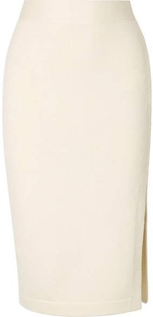 Ribbed Cashmere-blend Pencil Skirt - Ivory