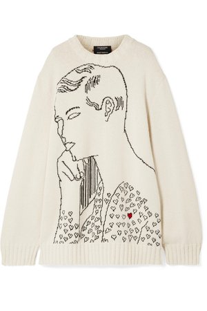 CALVIN KLEIN 205W39NYC | + Andy Warhol Foundation oversized intarsia wool sweater | NET-A-PORTER.COM
