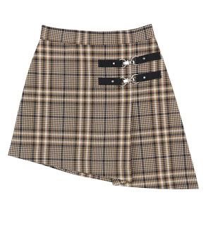 Seoul Store Brown Plaid Skirt