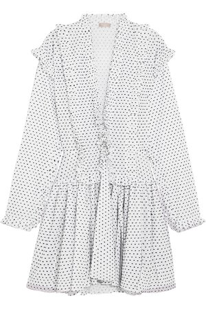 Alaïa | Ruffled Swiss-dot cotton mini dress | NET-A-PORTER.COM