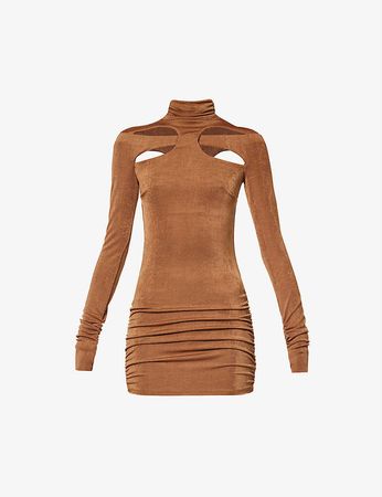 MISBHV - Butterfly ruched stretch-woven mini dress | Selfridges.com