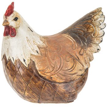 Brown & White Carved Sitting Hen | Hobby Lobby | 1003177