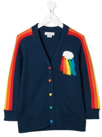 Shop blue Stella McCartney Kids rainbow cardigan with Express Delivery - Farfetch