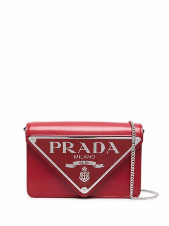 Prada oversized triangle logo mini crossbody bag - FARFETCH