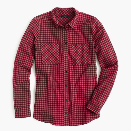 J.Crew: Classic-fit Boy Shirt In Mini Buffalo Check red
