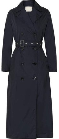 Belted Shell Trench Coat - Navy